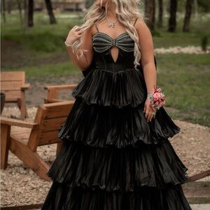 Jovani Black Tiered Prom Dress